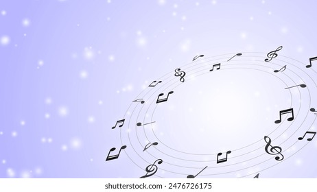 Illustration of rotating musical notes (notes are black) and light - Powered by Shutterstock