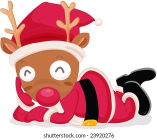 illustration Rudolph the red nosed reindeer