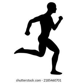 Illustration Of A Running Man Silhoutte Figure Perhaps Participating In A 5k, 10k, Triathlon, Iron Man, Half Marathon Race.