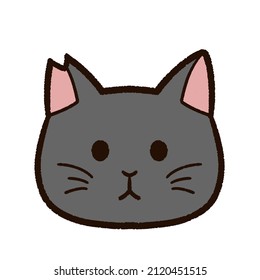 Illustration of "Sakura cat" with the tip of the ear cut. "Sakura cat" is a stray cat that has undergone contraceptive surgery in Japan. The coat color is black.