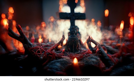 A Illustration Of A Satanic Ritual