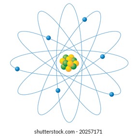 Illustration Atom Structure On White Stock Vector (Royalty Free) 101843260