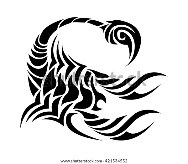 Illustration Scorpion Tribal Tattoo On Isolated Stock Illustration ...