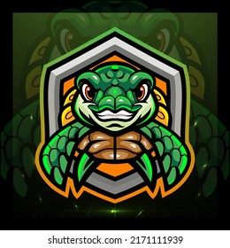 Illustration of Sea turtle mascot. esport logo design