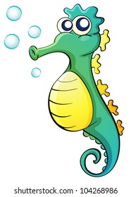 Illustration of a seahorse on white - EPS VECTOR format also available in my portfolio.