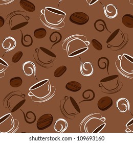 illustration of a seamless coffee pattern