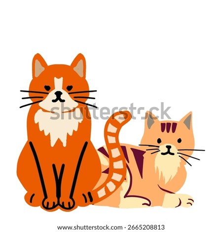 Illustration of seamless pattern background of cartoon cat, fabric pattern, paper pattern, wallpaper pattern.

