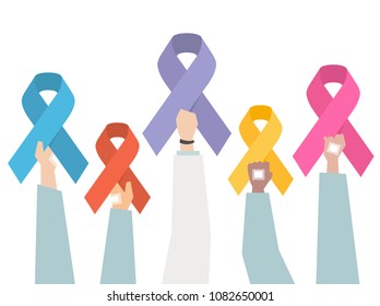 Illustration set of awareness ribbon - Powered by Shutterstock