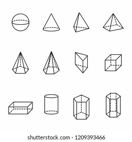 Geometric Form Objects Icons Set Cartoon Stock Vector (Royalty Free ...