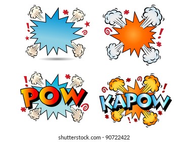 illustration of several thump comic book texts - Powered by Shutterstock