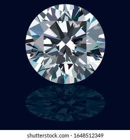 Illustration of shining diamond with shadow.