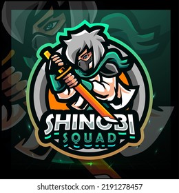 Illustration Shinobi Mascot Esport Logo Design Stock Illustration ...