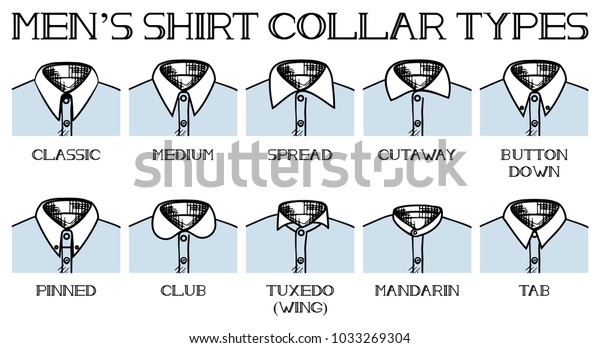 Illustration Shirt Collars Types Classic Medium Stock Illustration ...