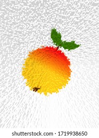 The Illustration Shows An Art Experiment With An Apple. The Apple Seems To Explode.