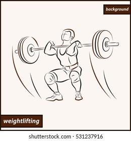 Illustration shows a athlete raises the bar. Sport. Weightlifting