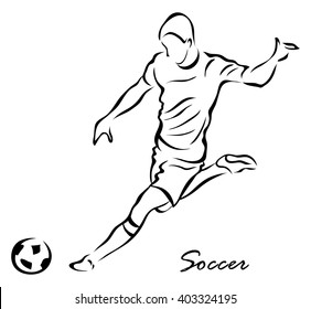 Illustration shows a football player kicks the ball. Soccer - Powered by Shutterstock