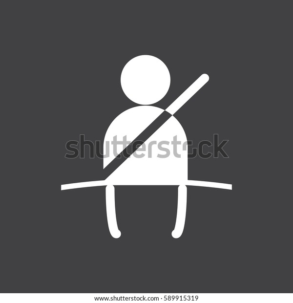 \
illustration of a sign on the car dashboard on white background.\
Illustration of warning Fasten your seat\
belts.