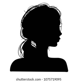 Illustration Silhouettes Head Girls Stock Illustration 1075719095 ...