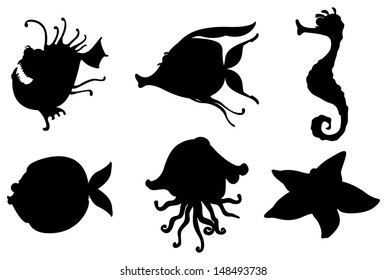 Mermaid Vector Silhouette Illustration Stock Vector (Royalty Free ...