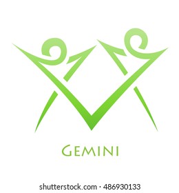 Illustration of Simplistic Lines Gemini Zodiac Star Sign isolated on a white background