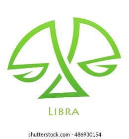 Illustration of Simplistic Lines Libra Zodiac Star Sign isolated on a white background