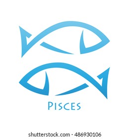 Illustration of Simplistic Lines Pisces Zodiac Star Sign isolated on a white background