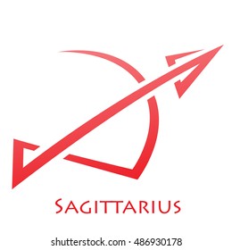 Illustration of Simplistic Lines Sagittarius Zodiac Star Sign isolated on a white background