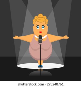 illustration of singer with microphone