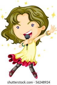 Singing Girl Cartoon Images, Stock Photos & Vectors | Shutterstock