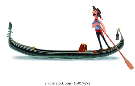 Illustration Of A Singing Gondolier