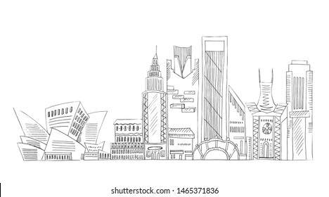 Linear Chicago City Skyline Usa Vector Stock Vector (Royalty Free ...