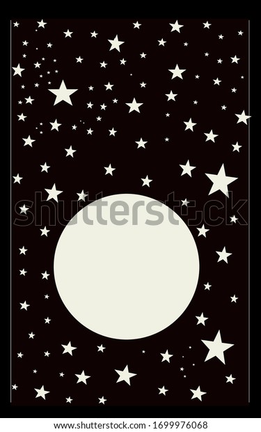 Illustration of sky with beautiful stars and\
moon , beautiful background , night sky\
scene