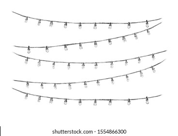 Illustration Of A Sky With Fairy Lights Without Color