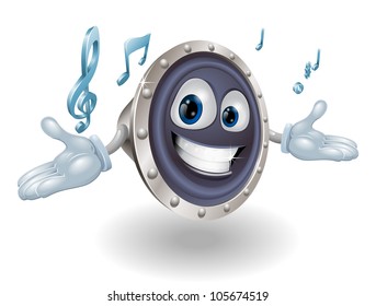 Illustration Smiling Cartoon Speaker Man Character 스톡 일러스트 105674519