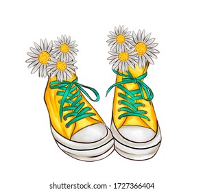 shoes with flowers on them