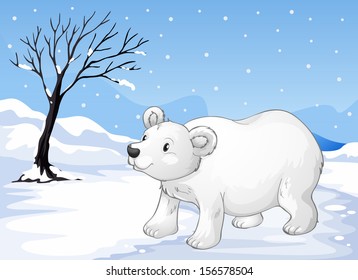 Illustration Of A Snowbear Walking