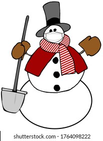 Snowman With Shovel Images Stock Photos Vectors Shutterstock