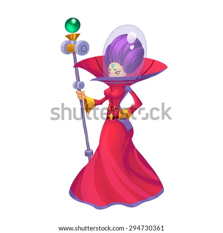 Illustration: The Space Queen. Element Creation / Character Design. Crazy and Fantasy Future World Topic. Realistic / Cartoon / Fantastic / Sci-fi Style