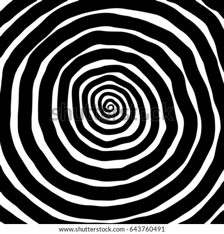 Illustration spiral, background. Hypnotic, dynamic vortex Object on white background