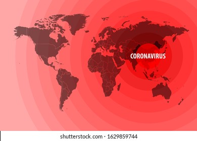 Illustration Of The Spread Of A New Coronavirus COVID-19 Around The World.