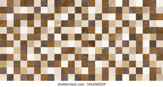 Illustration  square  mosaic  decor brown background texture  - Shutterstock ID 1416583259