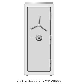 Illustration Of Steel Security Gun Safe With Combination Lock And Handle Isolated On White 