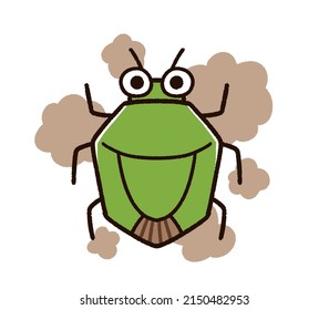 Illustration Of A Stink Bug That Gives Off A Foul Odor.