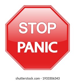 Illustration Stop Panic Red Sign White Stock Illustration 1933306343