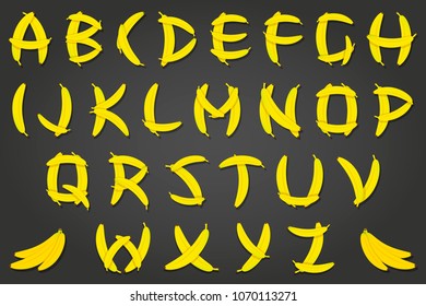 Illustration Stylized Banana Font