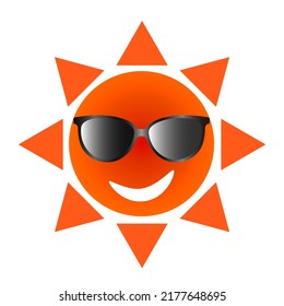 Illustration Of The Sun Wearing Sunglasses.