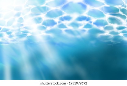 illustration of sunbeam under water surface 