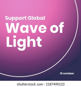 Illustration of support global wave of light and 15 october text against purple background. Abstract, pregnancy, infant loss, miscarriage, healthcare, awareness and prevention concept. - Powered by Shutterstock