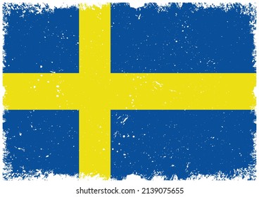 Illustration Of Sweden Grunge Flag