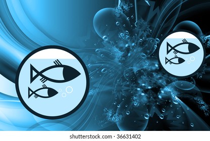 Illustration Symbol Two Fishes Circle Stock Illustration 36631402 ...